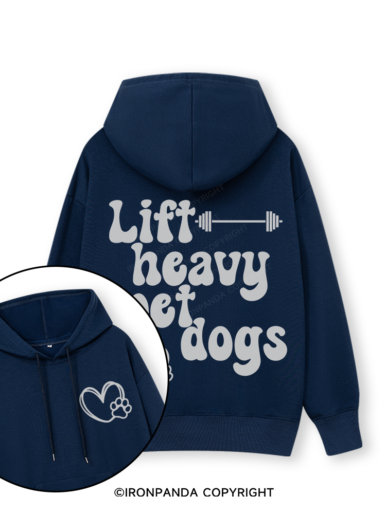 Lift Heavy Pet Dogs Letter Double-Sided Printed Classic Gym Hoodie