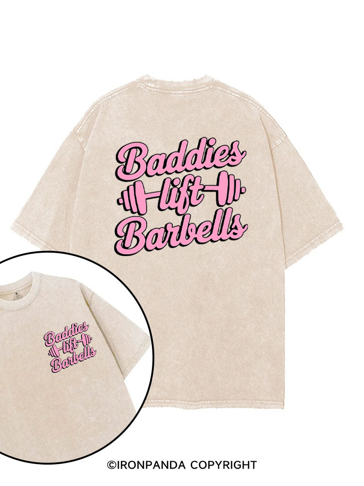 Baddies Lift Barbells! printed Gym Shirt