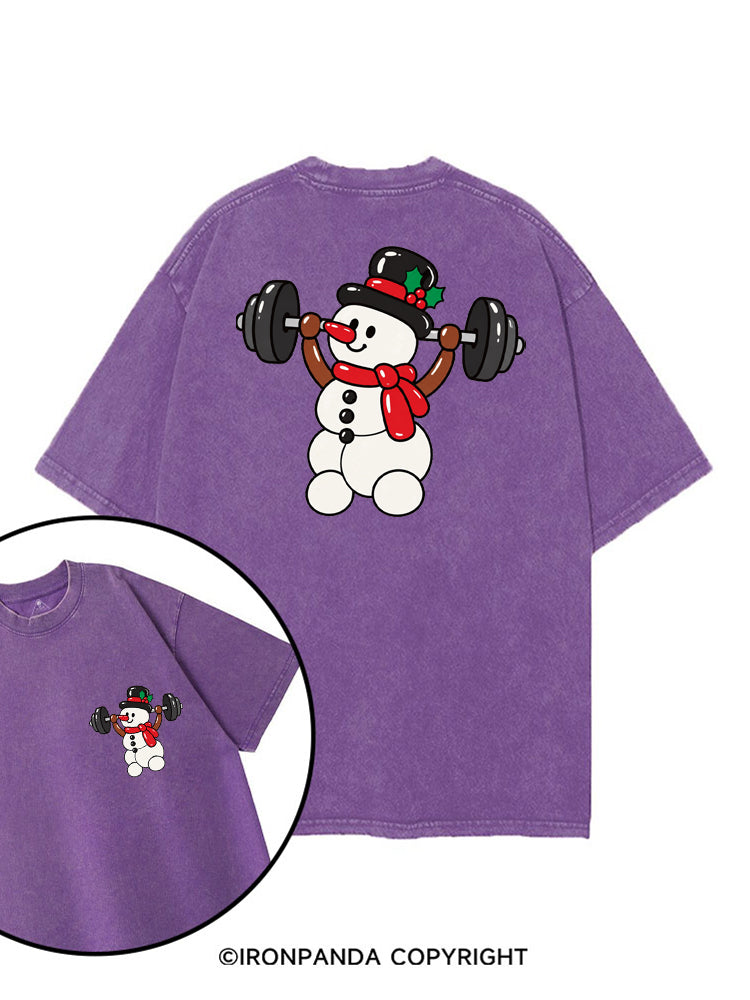 BALLOON SNOWMAN LIFTER printed Gym Shirt