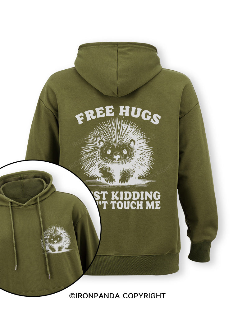 Free Hugs Just Kidding Don't Touch Me Lion Double-Sided Printed Classic Gym Hoodie