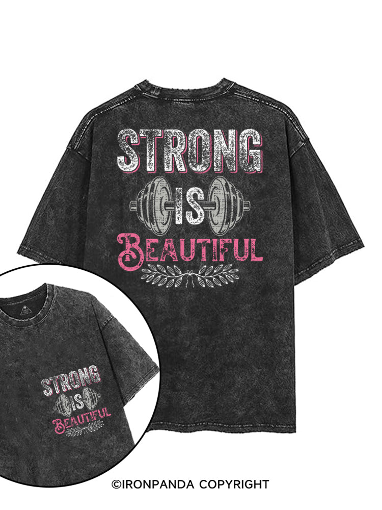 STRONG IS BEAUTIFUL POSITIVE GYM printed Gym Shirt