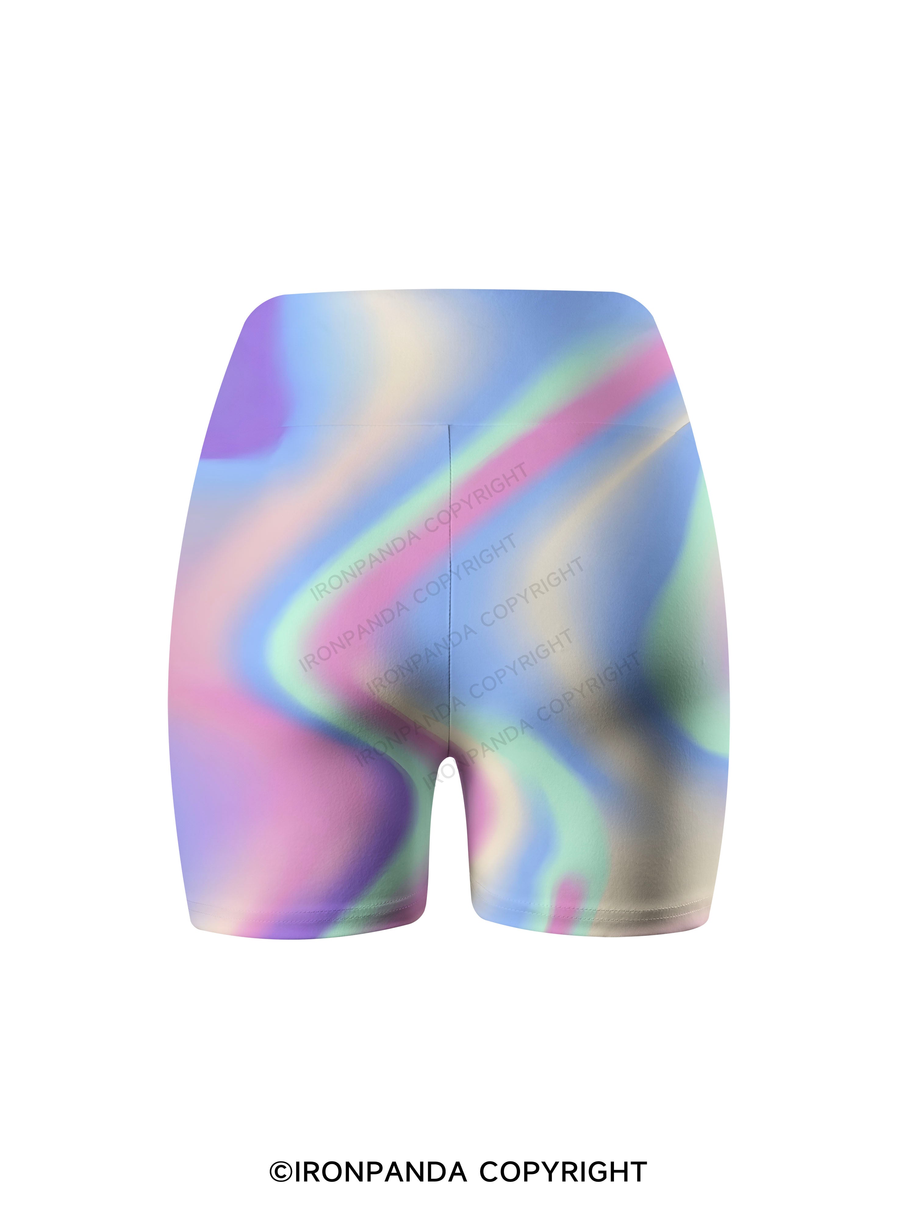 Gradation Printed Yoga Cycling Shorts