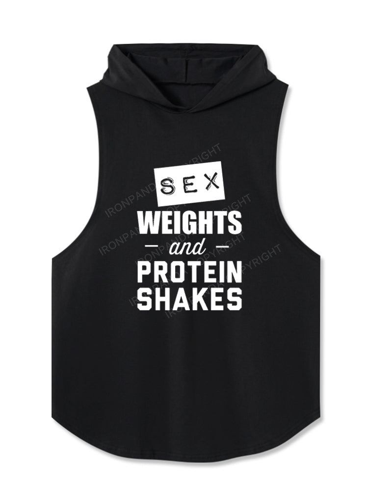 Sex weights and protein shakes Hooded Tank