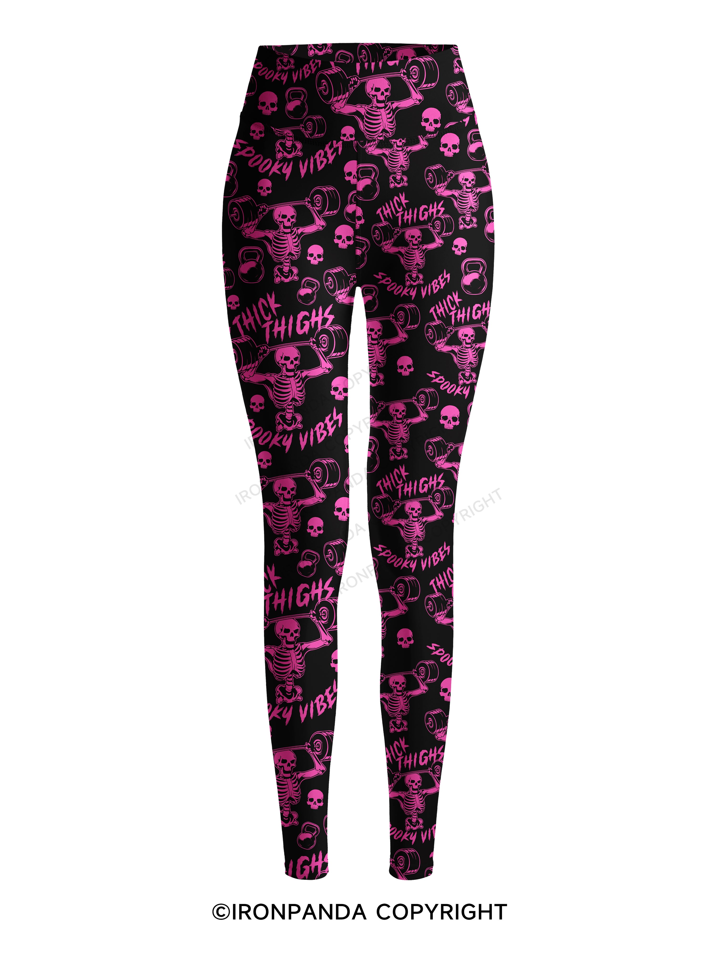 Thick Thighs Spooky Vibes Printed Yoga Pants
