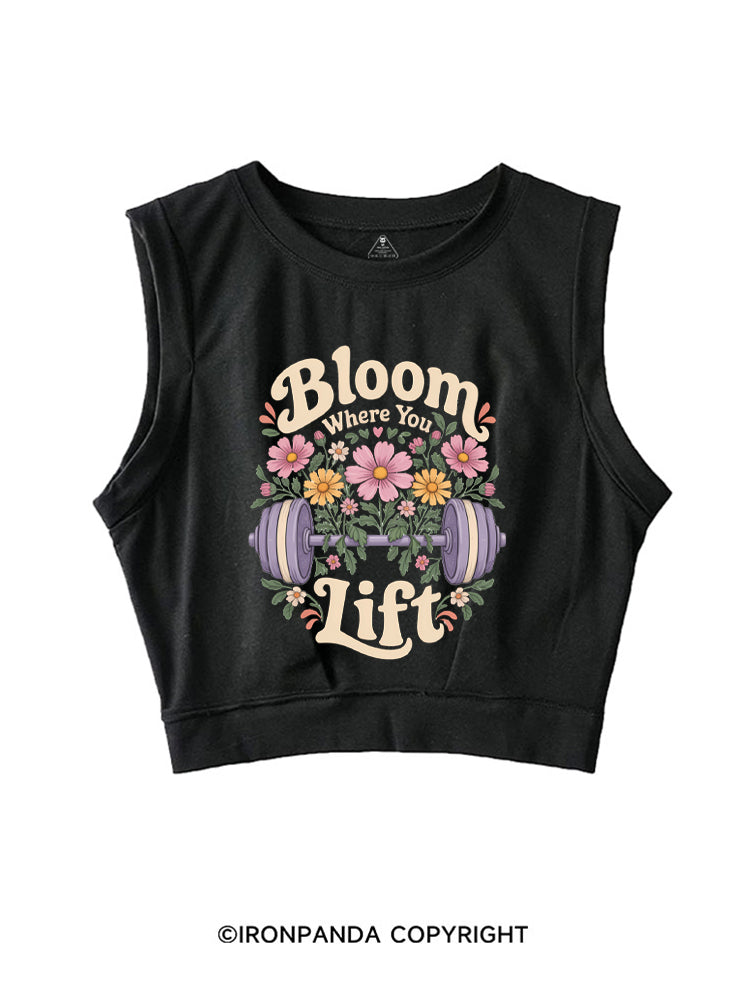 Bloom Where You Lift SLEEVELESS CROP TOPS