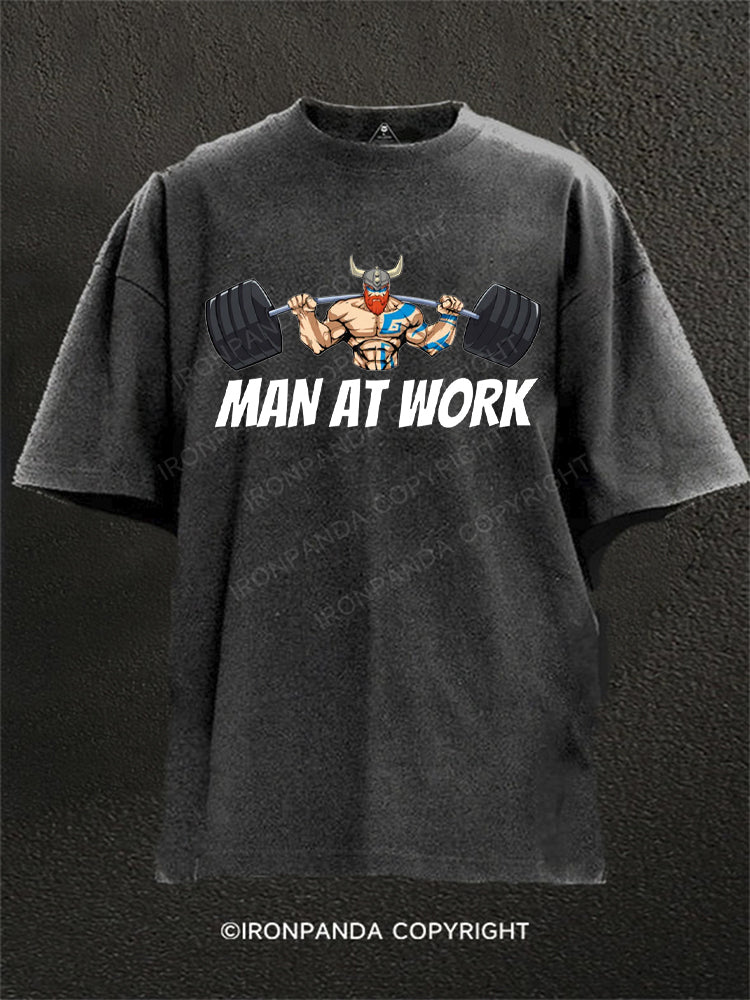 MAN AT WORK Washed Gym Shirt