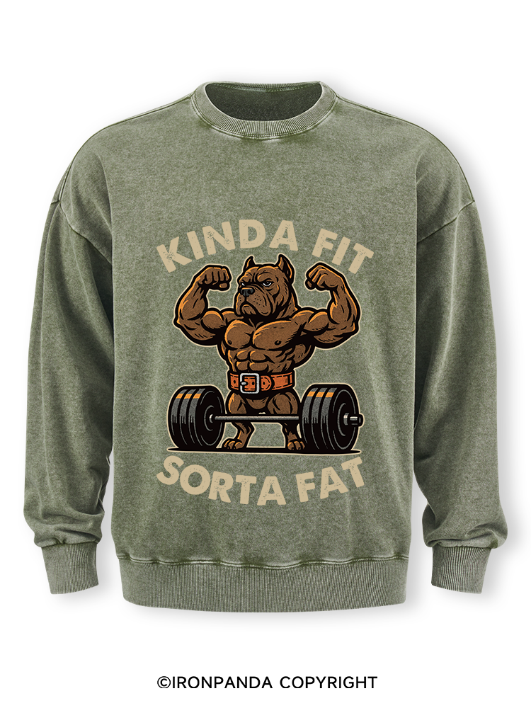 KINDA FIT SORTA FAT DOG Washed Sweatshirt