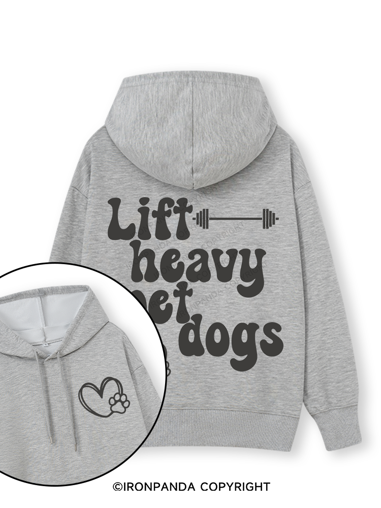 Lift Heavy Pet Dogs Letter Double-Sided Printed Classic Gym Hoodie