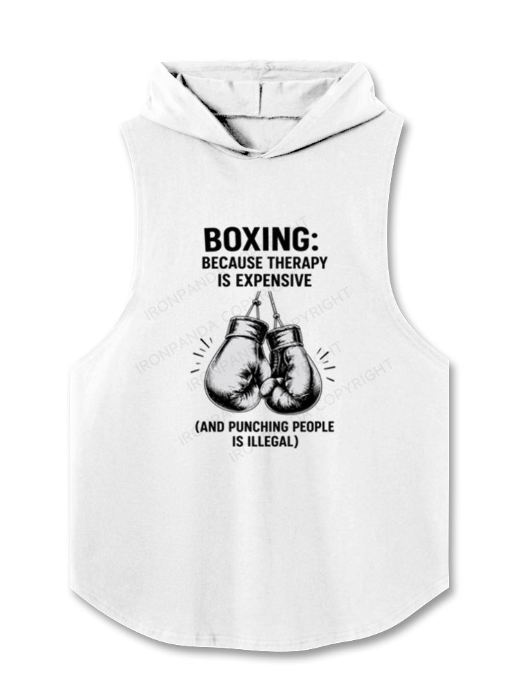Boxing Because Therapy Is Expensive Hooded Tank