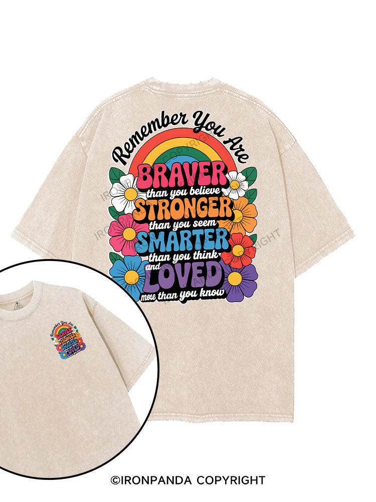 remember you are BRAVER than you believe STRONGER than you seem SMARTER than you think AND LOVED more than you know printed Gym Shirt