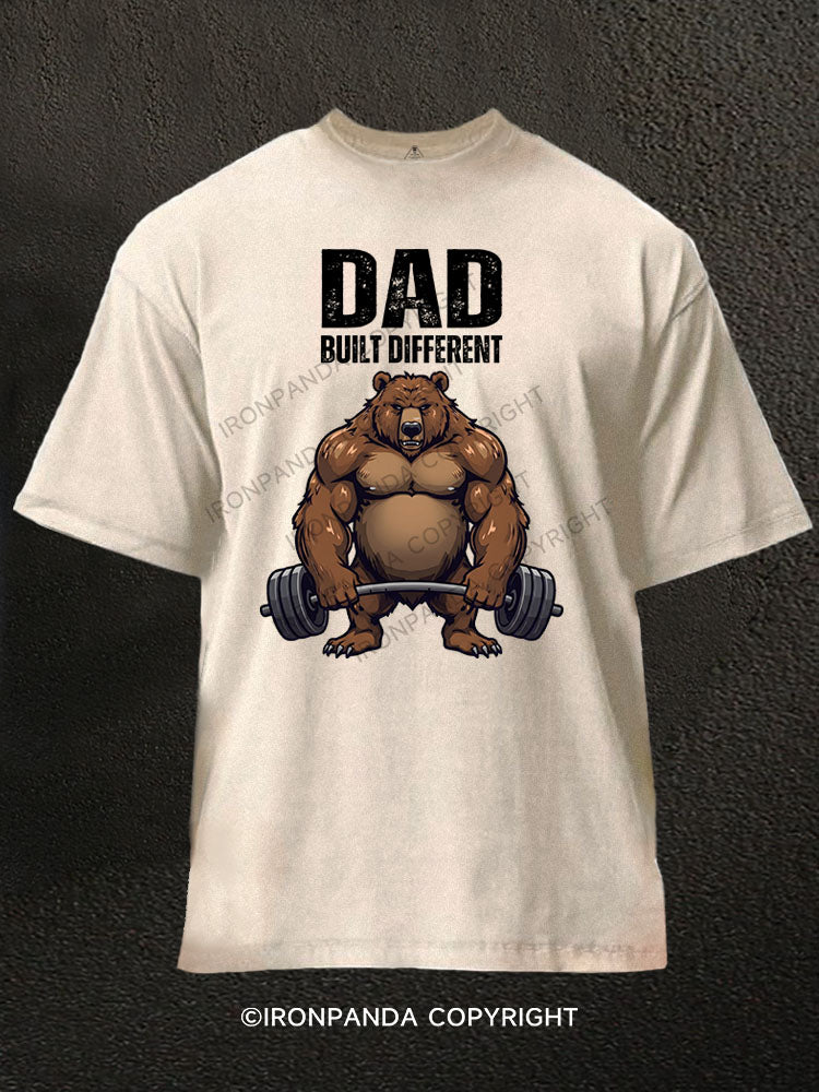 Dad Built Different Washed Gym Shirt
