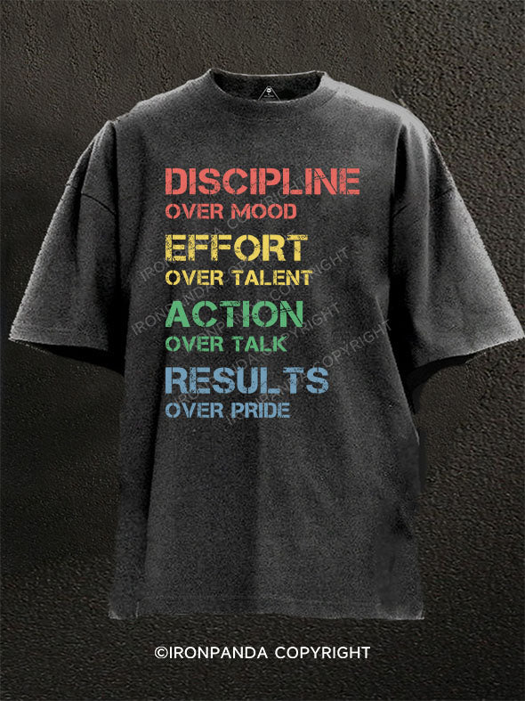 Discipline Over Mood Washed Gym Shirt