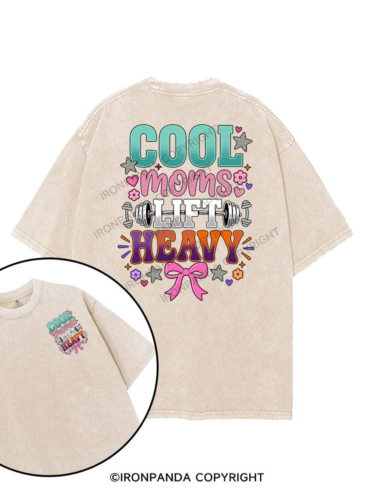 COOL MOMS LIFT HEAVY printed Gym Shirt