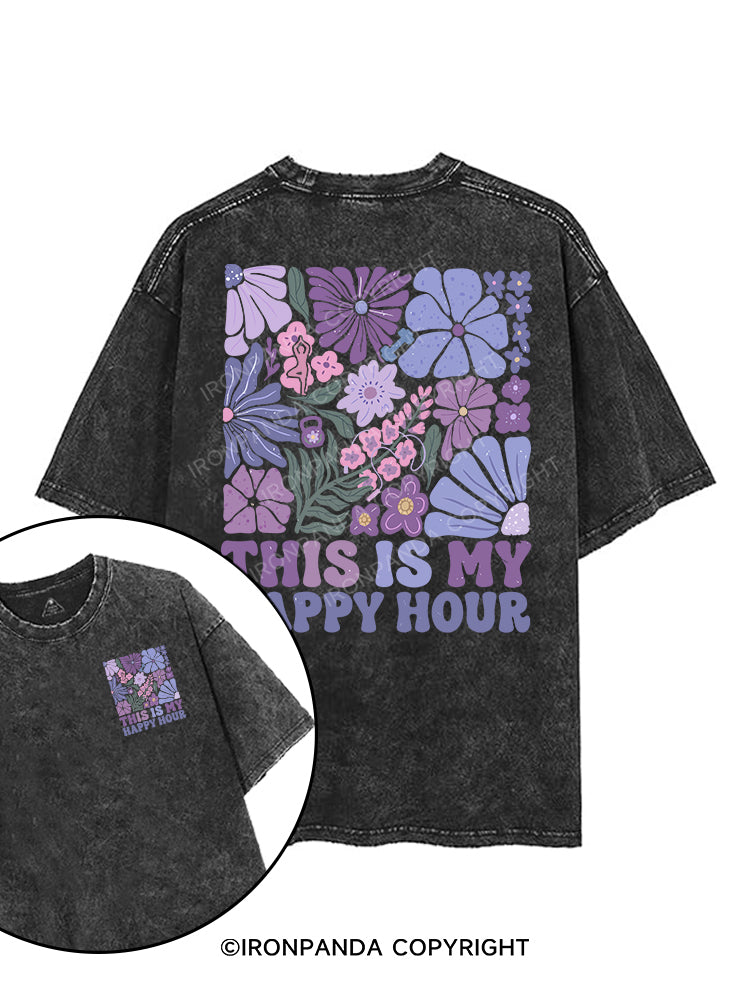 THIS IS MY HAPPY HOUR printed Gym Shirt