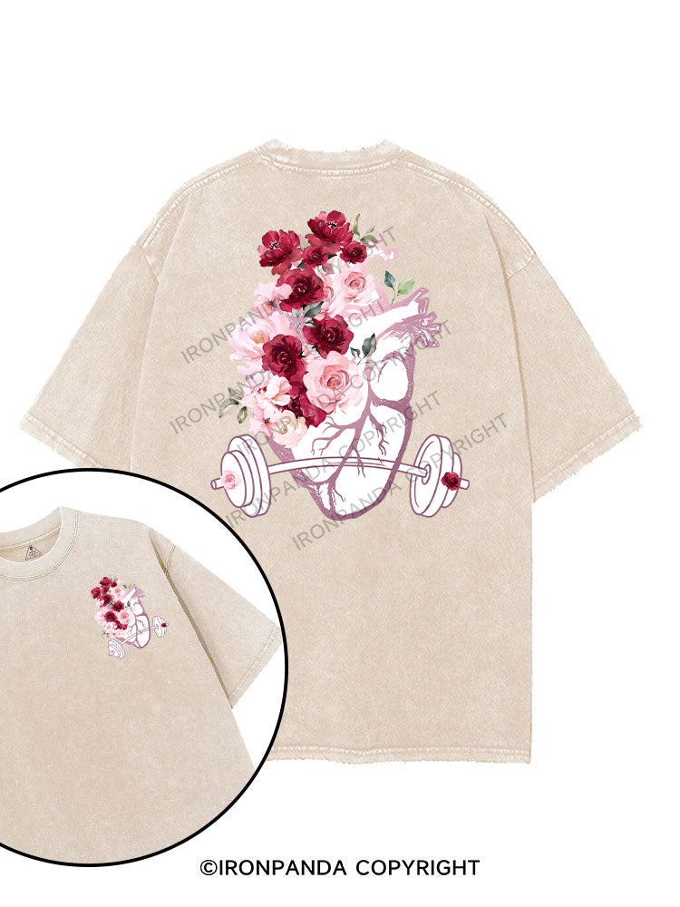 Floral Strength printed Gym Shirt