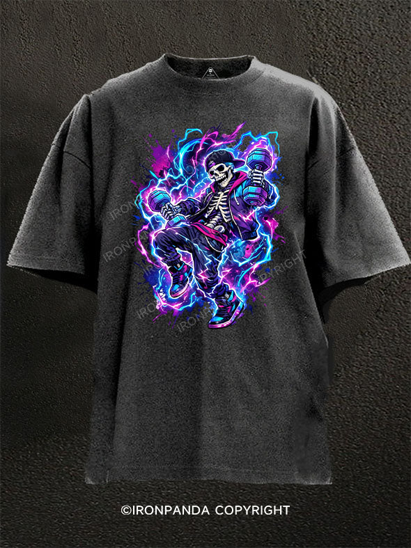 Weightlifting Skull Washed Gym Shirt