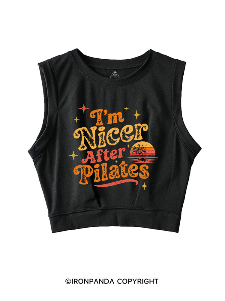 I'M NICER AFTER PILATES GYM SLEEVELESS CROP TOPS