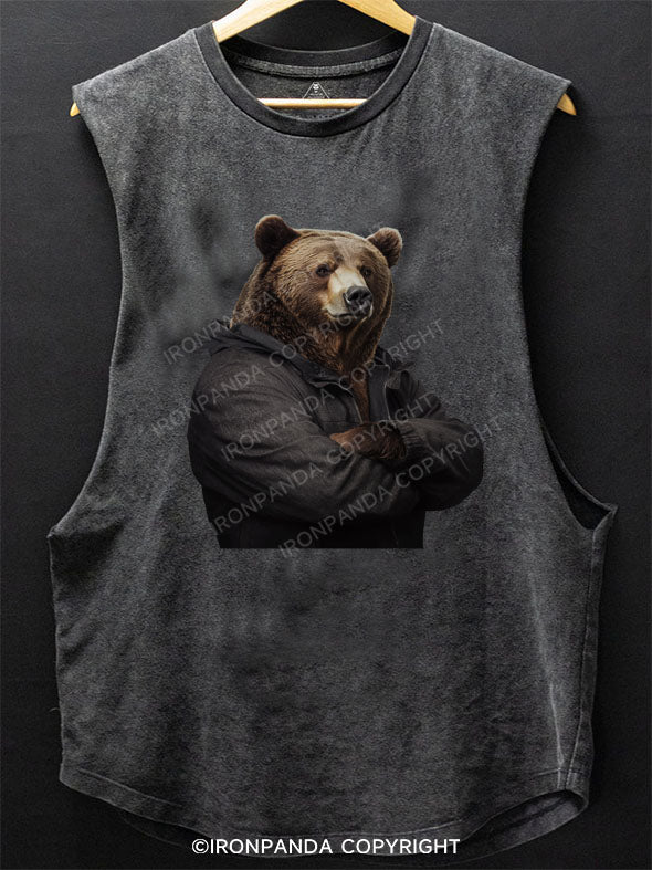 Muscular BEAR SCOOP BOTTOM COTTON TANK