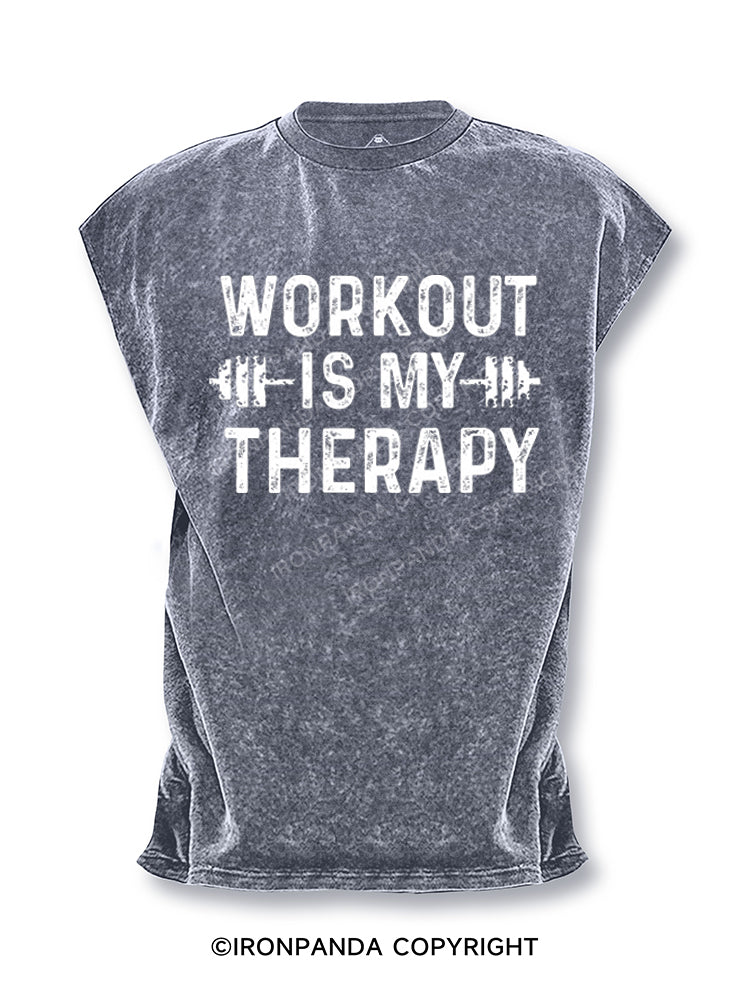 workout is my therapy Cut Off Tank