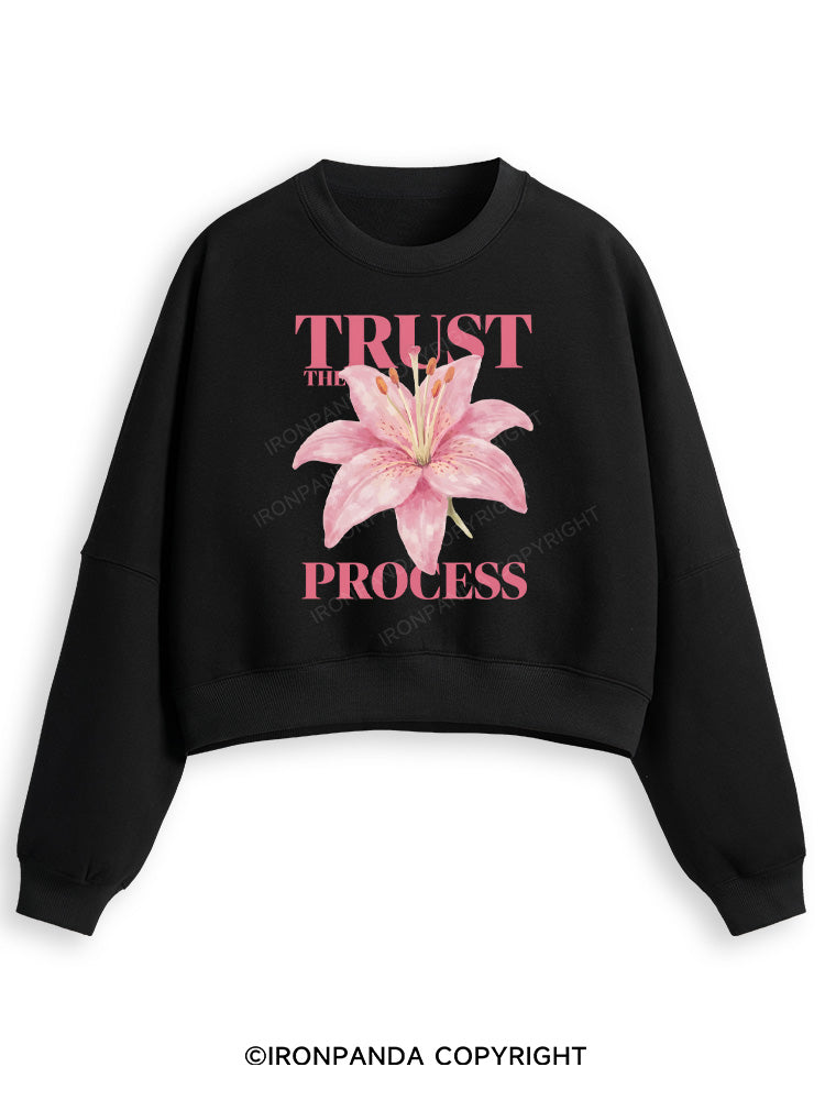 TRUST THE PROCESS Fleece Crop Sweatshirt