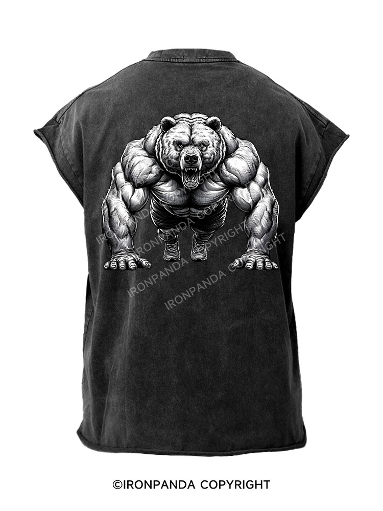 Bear Push-upsBear Push-ups Back Printed Cut Off Tank