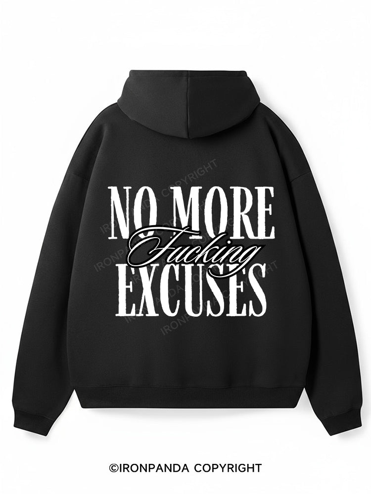 NO MORE FUCKING EXCUSES Premium Fleece Gym Hoodie