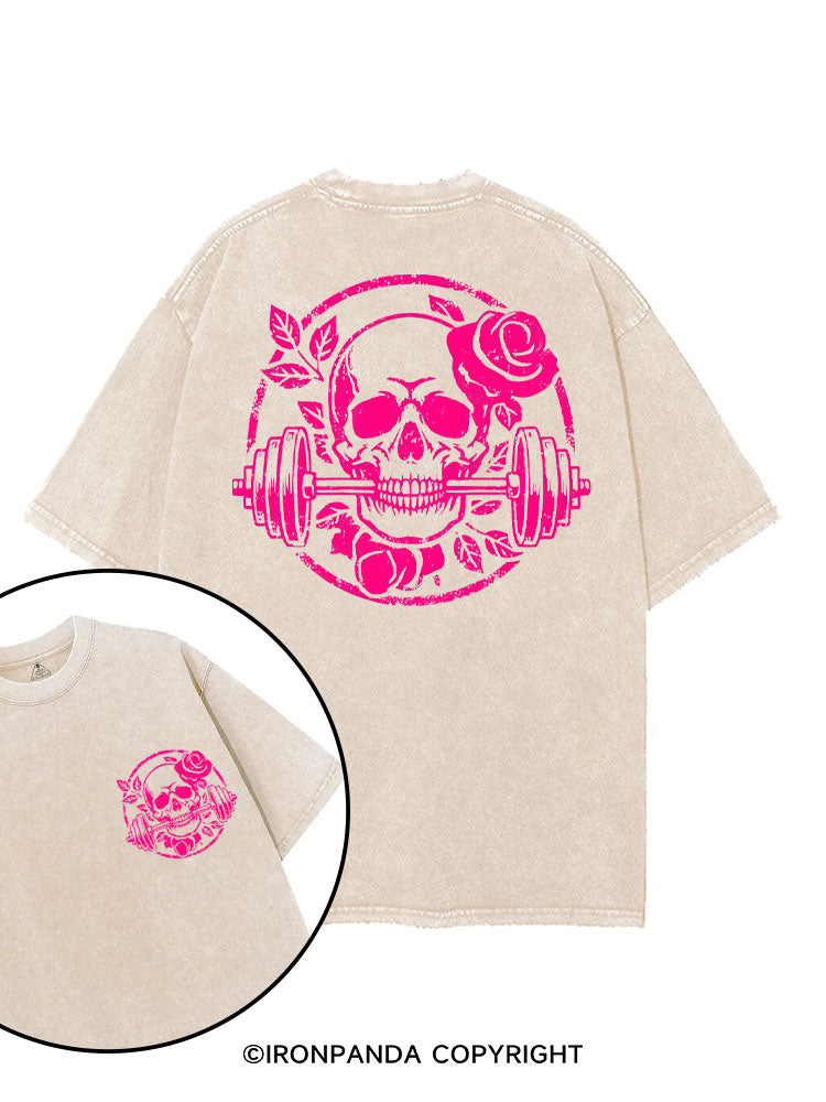 DEADLY BLOSSOM SKELETON printed Gym Shirt