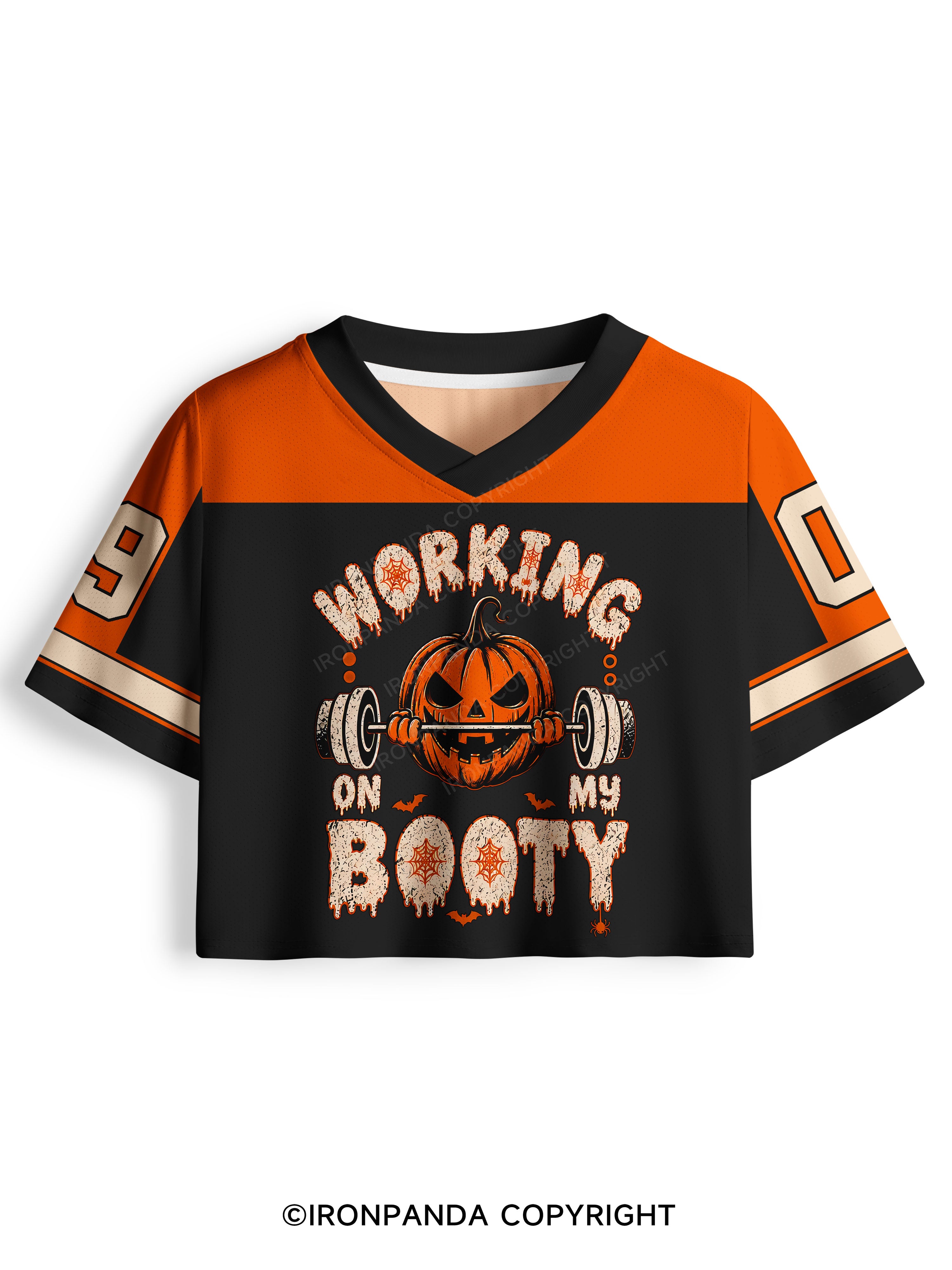 WORKING ON MY BOOTY FUNNY HALLOWEEN PUMPKIN Pro Mesh Jersey