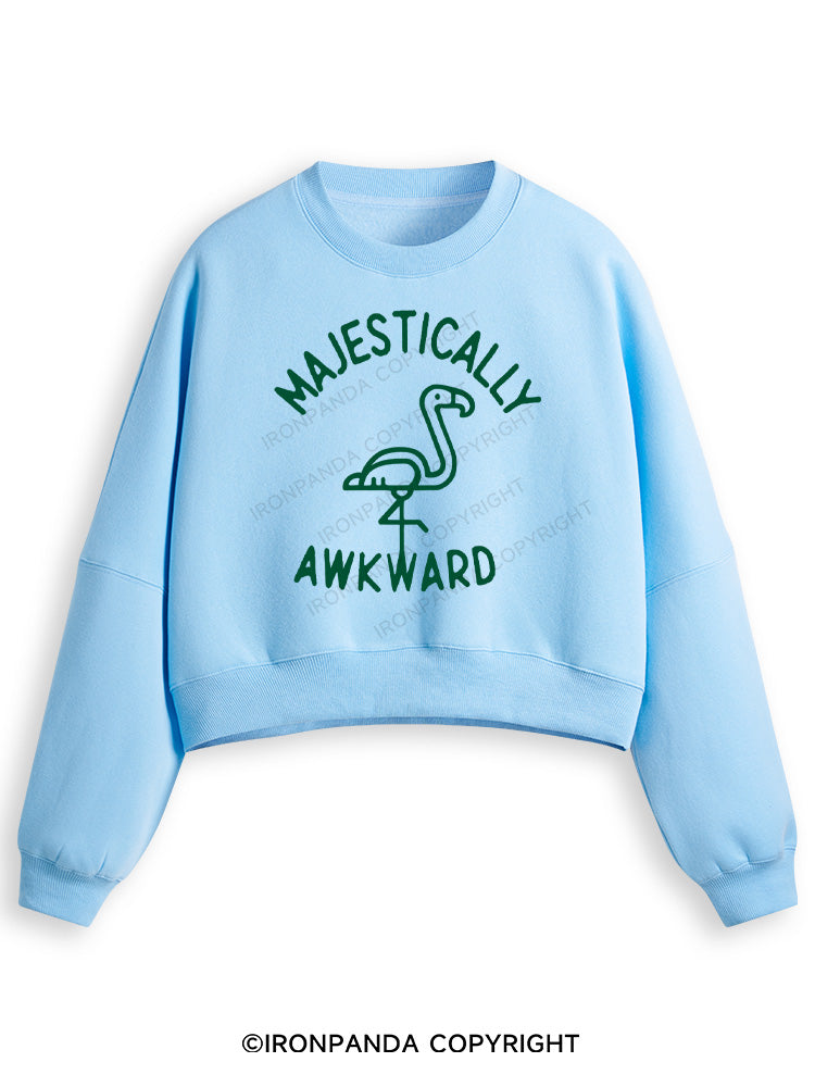MAJESTICALLY AWKWARD Fleece Crop Sweatshirt