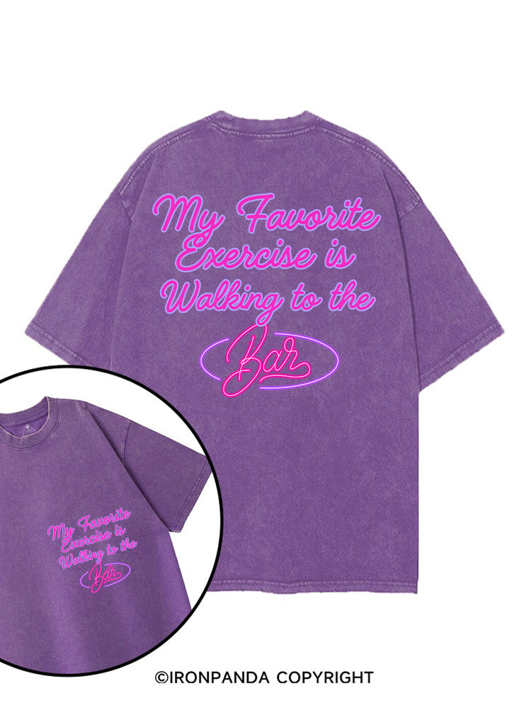 MY FAVORITE EXERCISE IS WALKING TO THE BAR printed Gym Shirt
