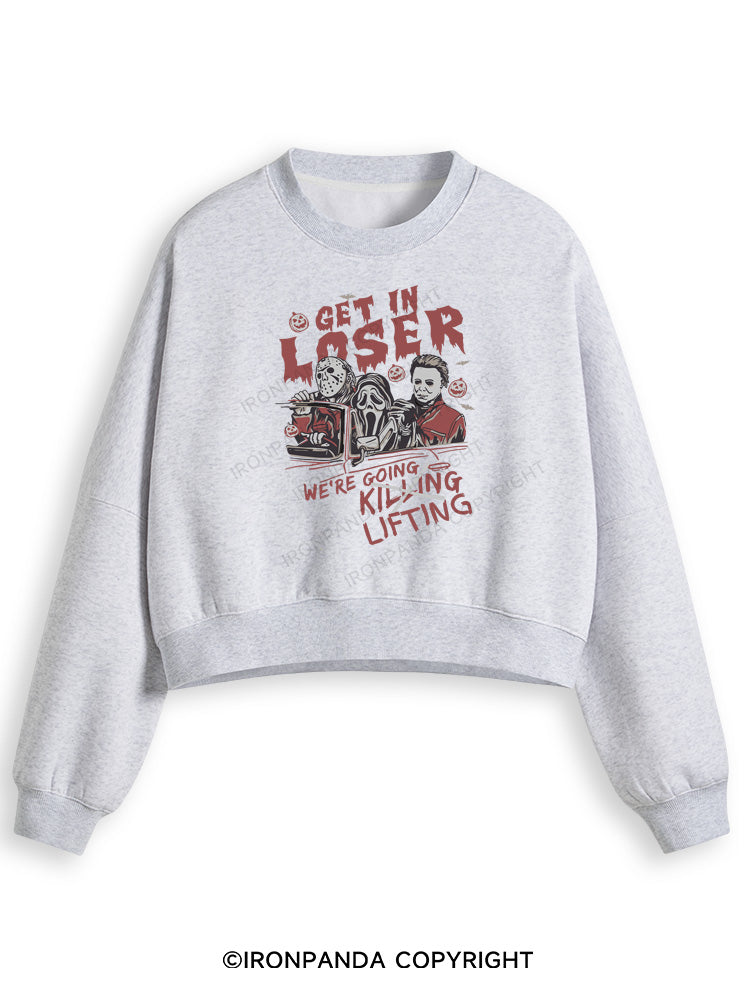 We’re Going Lifting  Fleece Crop Sweatshirt