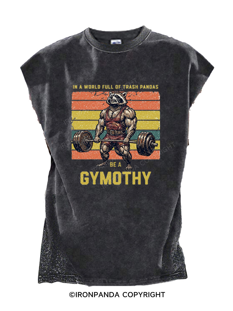 Gymothy Raccoon Weightlifting Trash Cut Off Tank