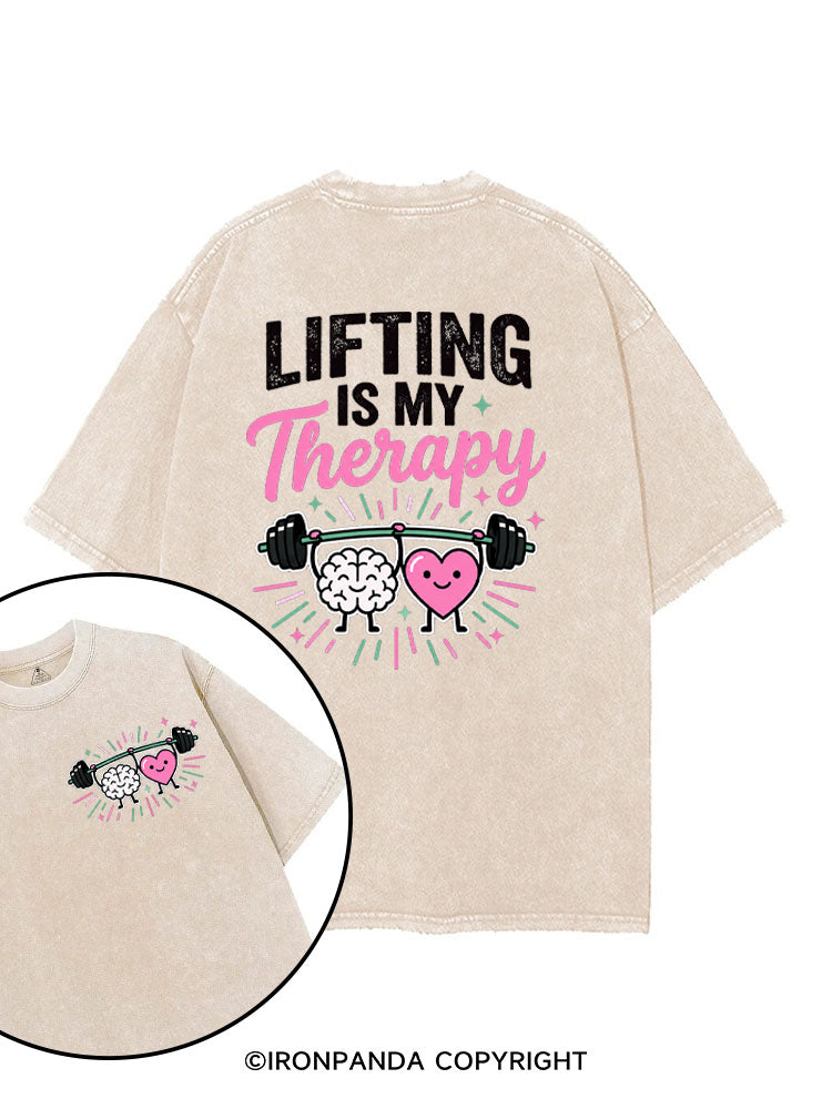 Lifting Is My Therapy printed Gym Shirt