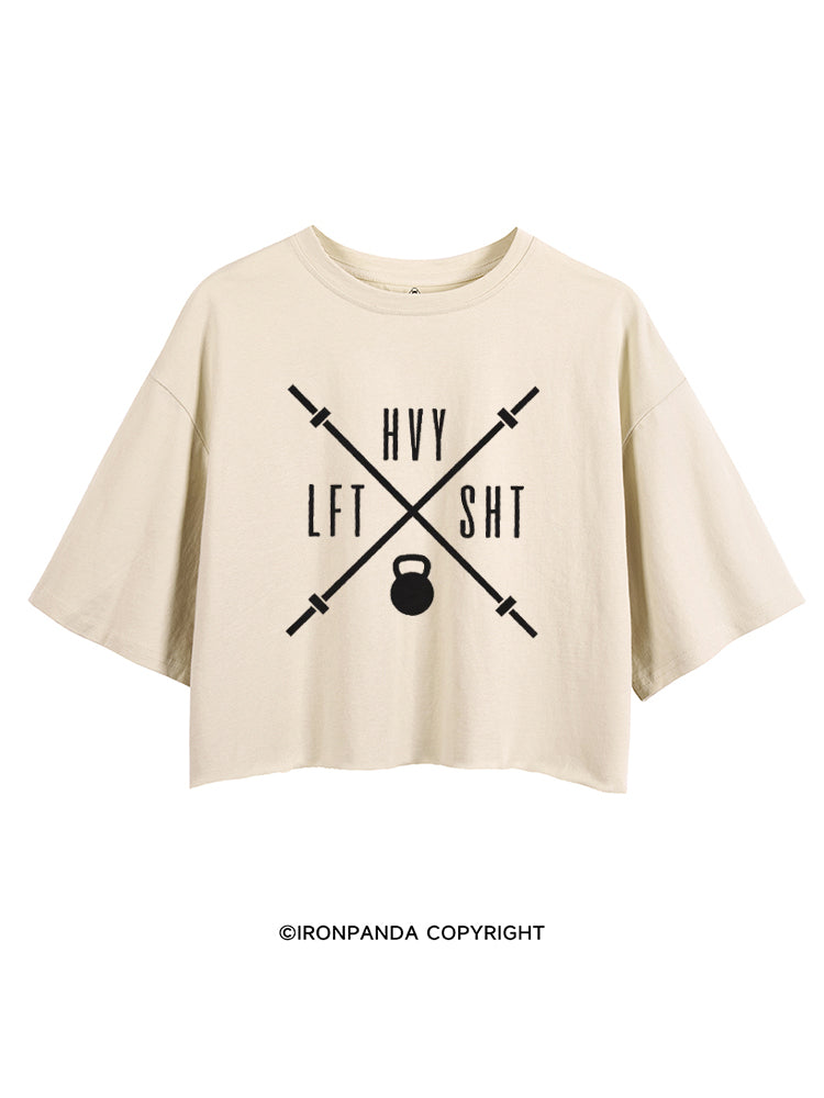 HVY LFT SHT FUNNY WEIGHTLIFTING CROP TOPS