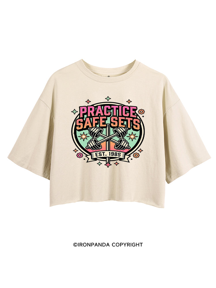 PRACTICE SAFE SETS FUNNY RETRO CROP TOPS