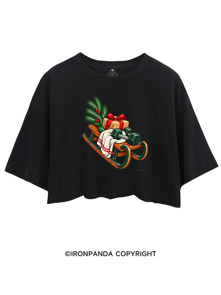 CHRISTMAS DUMBBELLS AND FESTIVE SLEIGH CROP TOPS