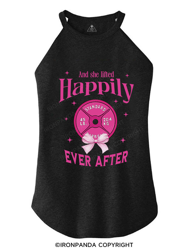 And she lifted Happily EVER AFTER TRI ROCKER COTTON TANK