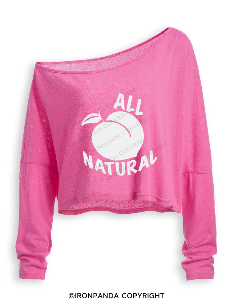 ALL NATURE Off Shoulder Long Sleeve Crop Top