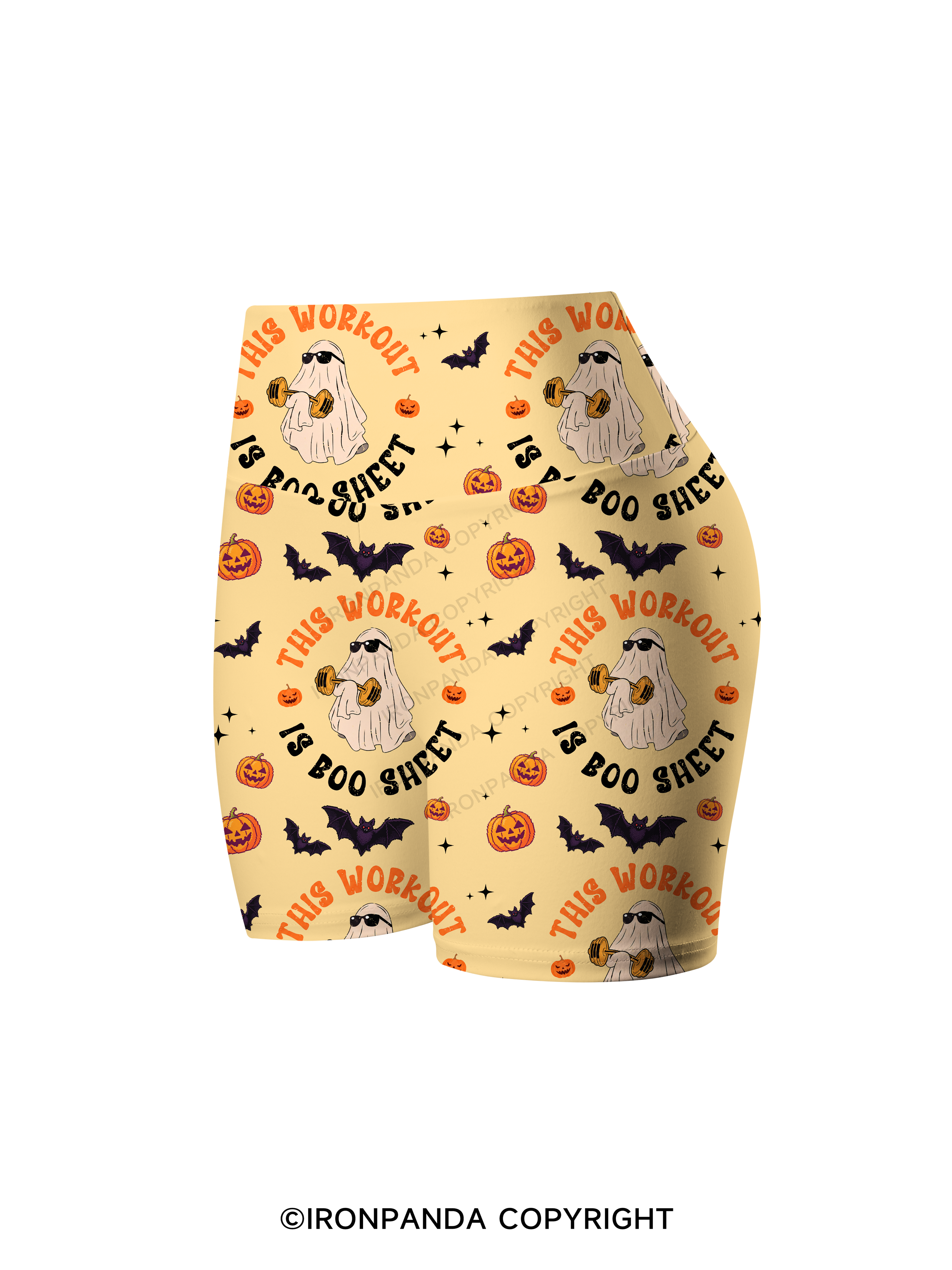 This Workout Is Boo Sheet Funny Ghost Printed Yoga Cycling Shorts
