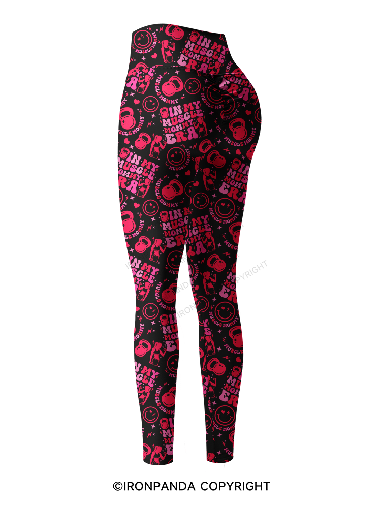 In My Muscle Mommy Era Printed Yoga Pants