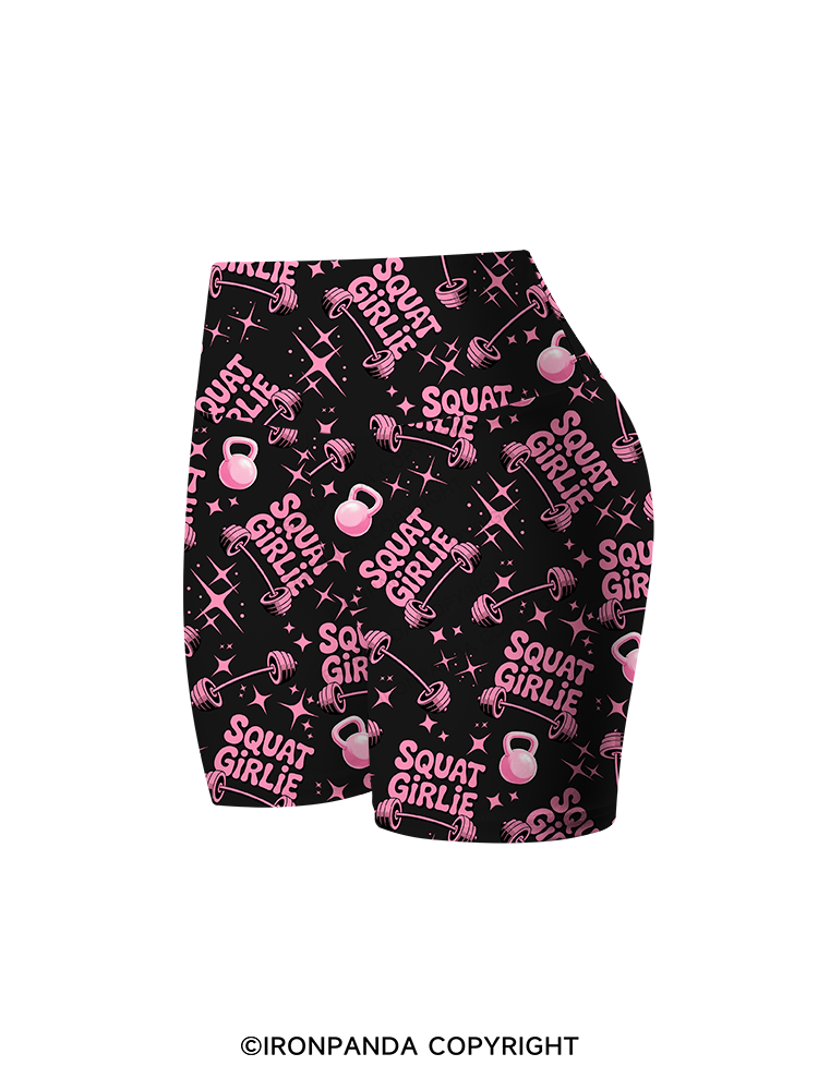 SQUAT GIRLIE Printed Yoga Cycling Shorts