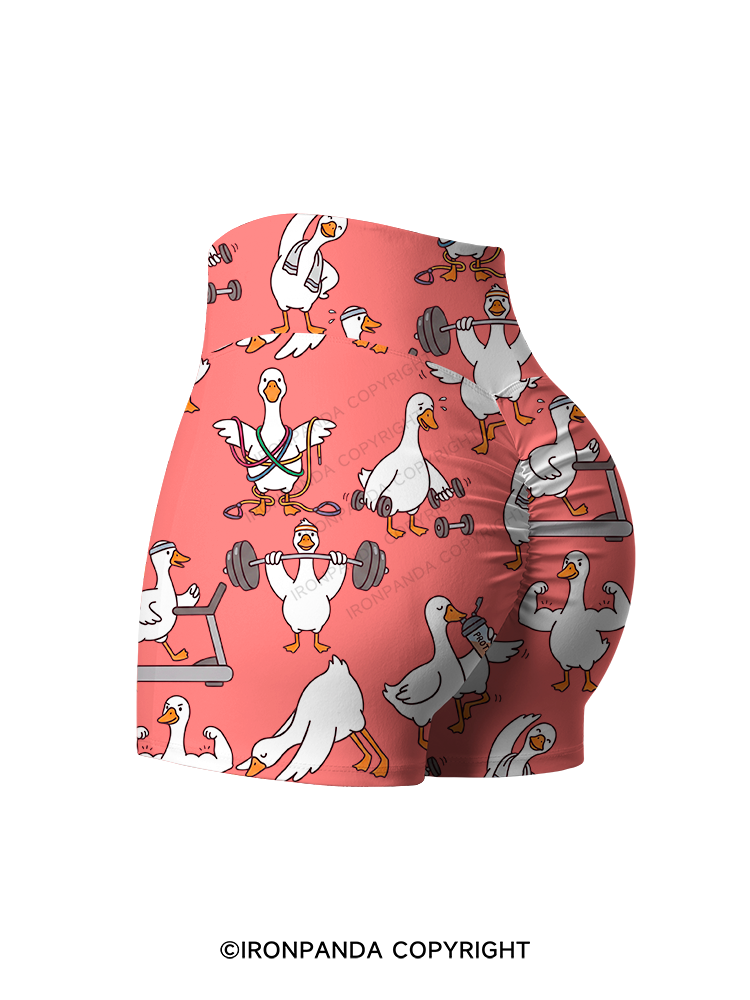 Silly Goose Gym Printed Yoga Shorts