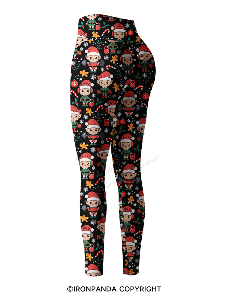 Gym Christmas Elves Gym Printed Yoga Pants