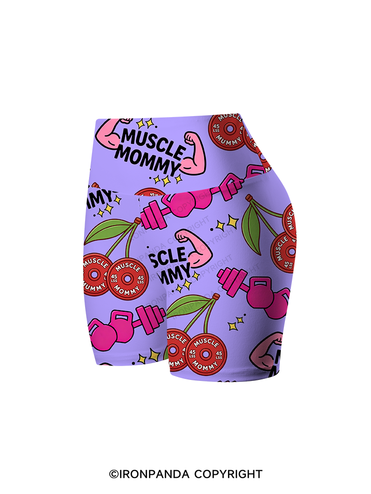 Muscle Mommy Printed Yoga Cycling Shorts