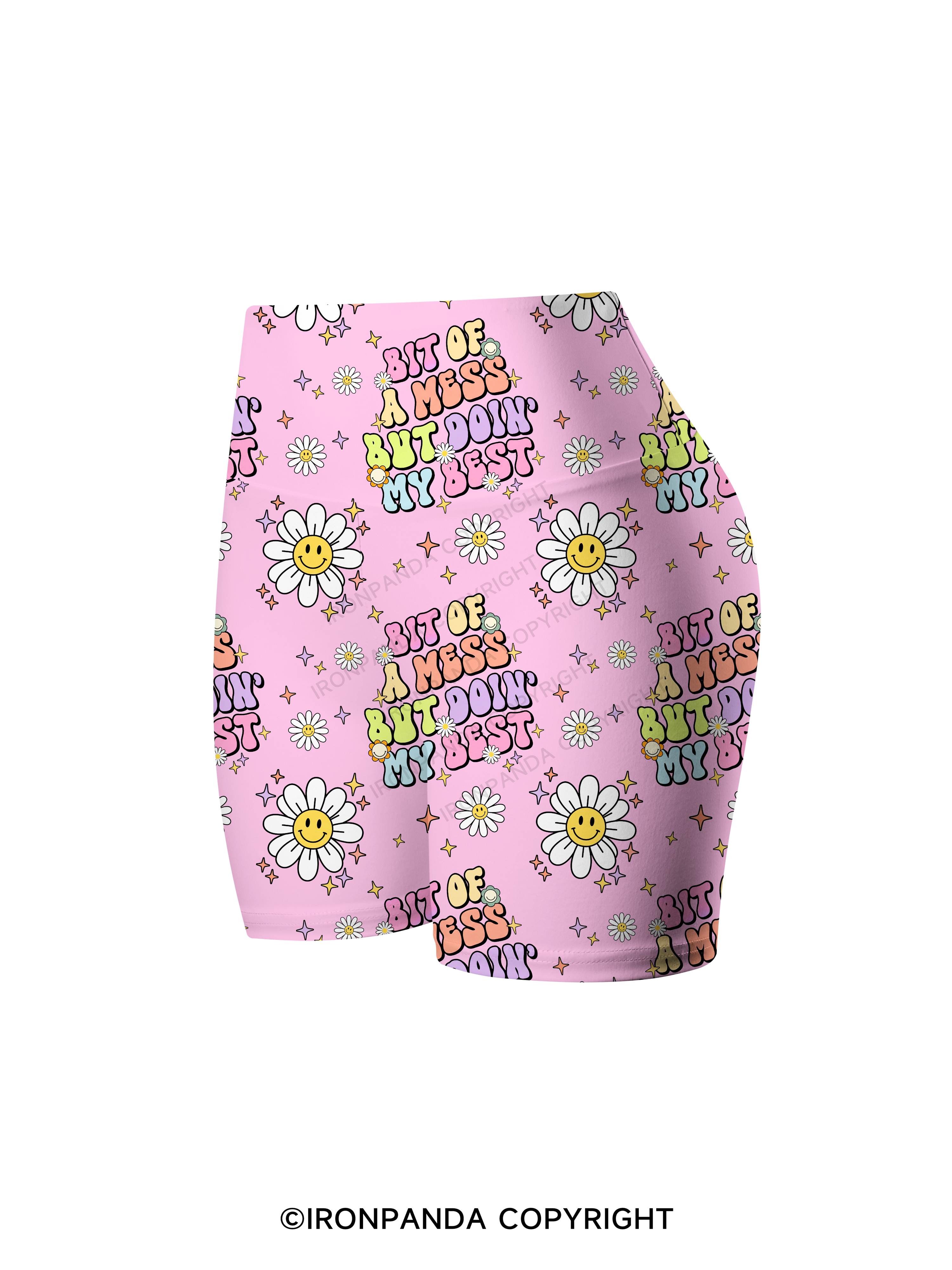 BIT OF A MESS BUT DOIN' MY BEST Printed Yoga Cycling Shorts