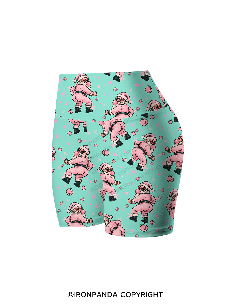 MERRY THICC-MAS Fitness Printed Yoga Cycling Shorts