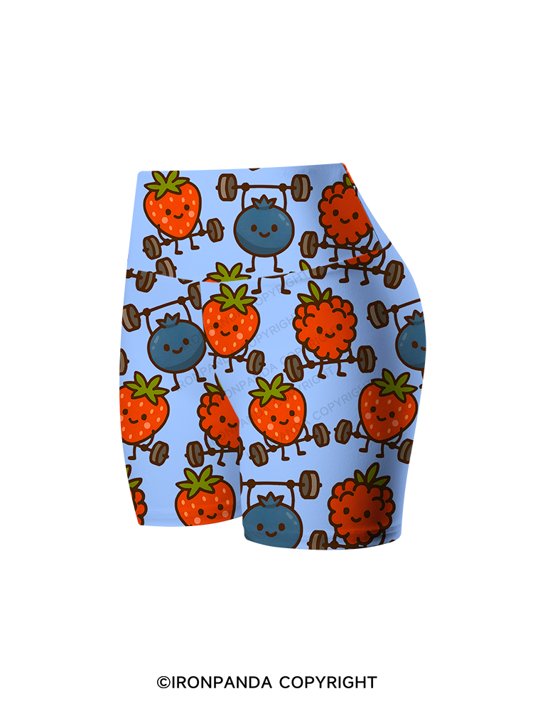 BERRY STRONG Printed Yoga Cycling Shorts