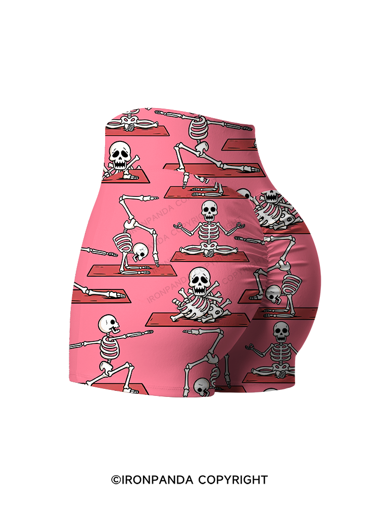 Yoga Skeleton Printed Yoga Shorts