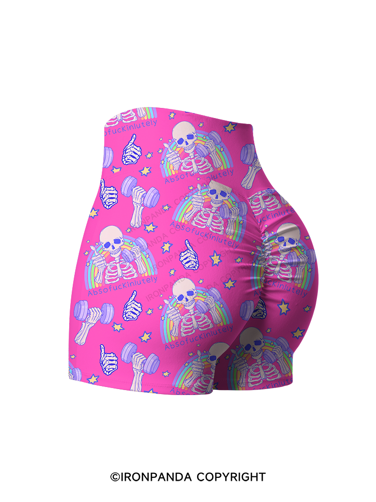 ABSOFUCKINLUTELY GYM  Printed Yoga Shorts