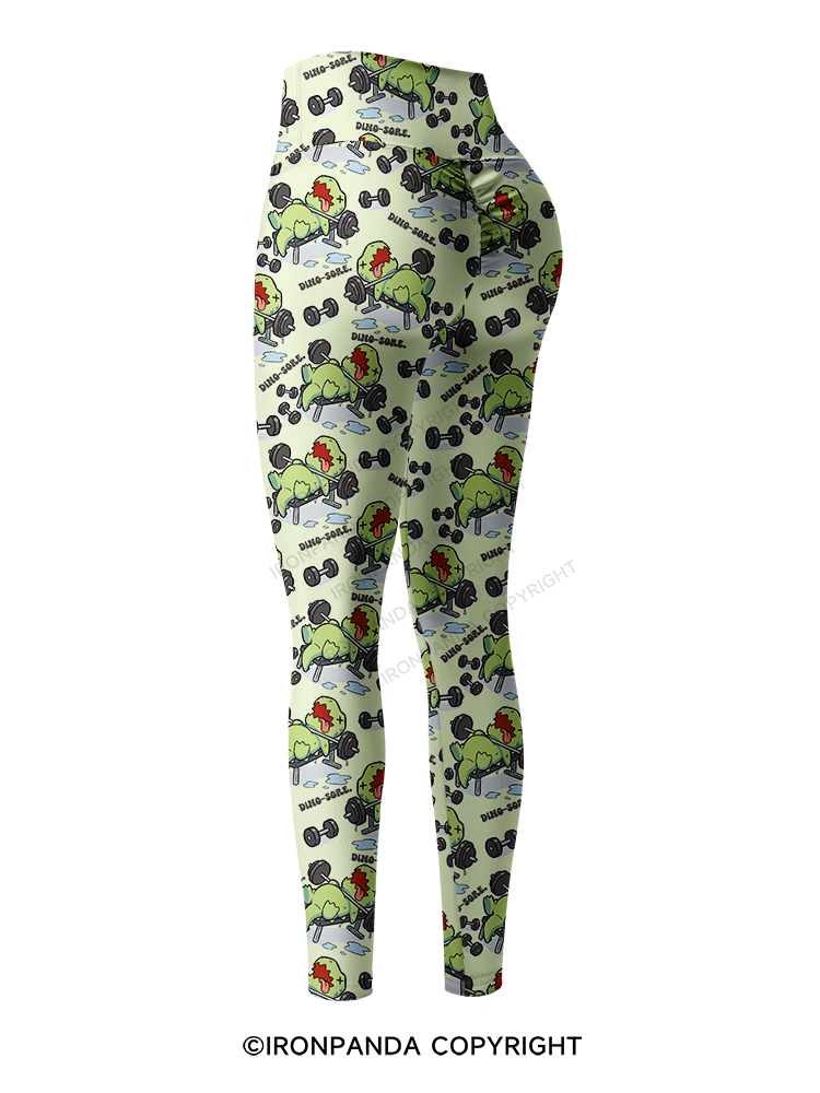 DINO-SORE Flying Printed Yoga Pants